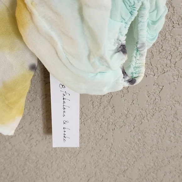 Young fabulous and broke tiedye front tie top size XS oversized style Nww - Picture 3 of 6